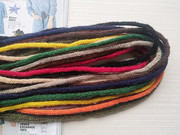 秋冬毛线腰带0.8厘米圆形针织，低弹力流苏绑带，女款墨绿藕粉黑