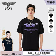 BOYLONDON潮牌短袖男女同款春夏印花宽松圆领T恤N01714