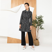 巴比龙风衣女秋装气质名媛法式粗条时尚优雅设计长袖中款外套