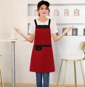 厨房服务员围裙餐厅面包店女男白色黑色红色袖套工作奶茶防污烧烤