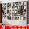 实木书架现代简约落地置物架高家用书柜带门一体整墙客厅书橱柜子