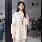 吾术wushu国风禅意女装，新中式上衣女，棉麻盘扣茶服仙气中式外套