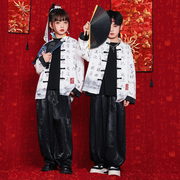 中国风儿童演出服男童汉服唐装套装，女童武术表演服少儿街舞服装潮
