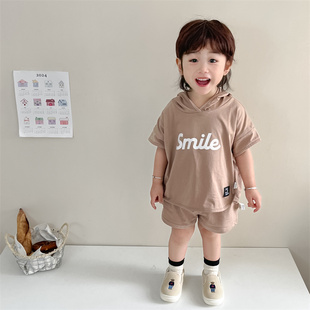 夏季韩版休闲舒适柔软清凉婴儿衣服蝙蝠衫短袖宝宝两件套装薄分体