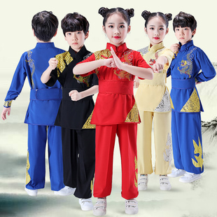 儿童武术服装表演服练功男女童，长短袖中小学生体操考训练服演出服