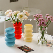 简约创意玻璃中古花瓶透明水培鲜花插花瓶客厅桌面高级感小众摆件