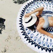 海边度假沙滩巾游泳衣裹裙披肩纱圆形超大吸水毛巾野餐坐垫厚毯子