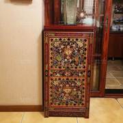 藏式家具风格手绘上下角柜仿古摆件地柜实木尺寸可定制做彩绘边柜