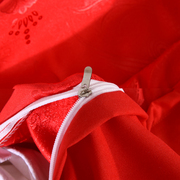 婚庆大红色提花被套单件贡缎结婚被罩龙凤单人1.5双人两米加大被