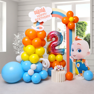 男女孩 ins主题kt板背景墙装饰场景布置2周岁生日派对气球儿童龙5