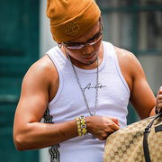 Acusa美式嘻哈街头织带无袖T恤夏健身运动粗螺纹重磅背心男中长款