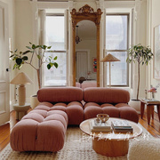模块沙发bellini设计师牛皮真皮，布艺款欧式u形拼接北欧客厅大户型