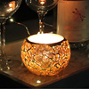 欧式金色马赛克玻璃圆球，烛台浪漫烛光，晚餐时尚装饰摆件多肉花盆