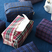 全棉老粗布纸巾袋布艺，车载客厅卧室家用纸巾抽纸盒北欧创意纸巾套
