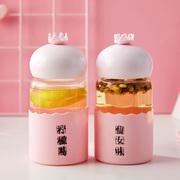 玻璃杯女随手提水杯创意便携学生超萌可爱茶杯情侣水瓶便携韩国可