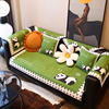 敏顺田园沙发垫可爱熊猫绿色，防滑沙发坐垫子布艺全盖沙发套罩盖布