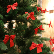 圣诞节装饰品圣诞树挂件蝴蝶结圣诞挂饰，植绒布红色，小蝴蝶结挂件吊