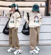 女童春秋款卫衣套装2023中大童女装洋气韩版休闲运动裤两件套
