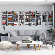 简约现代客厅沙发背景照片墙创意，定制墙面装饰相框挂墙组合免打孔