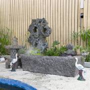 中式仿真石头假山庭院造景布置石槽流水落地摆件户外鱼池花园装饰