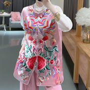 唐装中国风女装2023中式刺绣背心复古马甲，民族风上衣汉服外套
