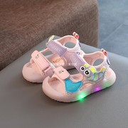 夏季男女宝宝学步亮灯凉鞋子，0-1-2岁3婴儿单鞋幼儿软底防滑韩版