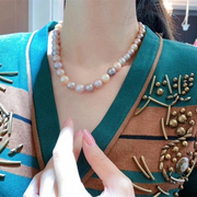 特大爱迪生混彩13-15mm天然珍珠，项链正圆极强光，女款送礼妈妈
