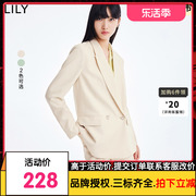 lily2022夏女装(夏女装)抗皱易打理(易打理)气质，无垫肩设计通勤宽松小西装外套