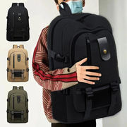 耐磨帆布大容量双肩包旅行(包旅行)背包时尚潮男女，中大学生书包行李包