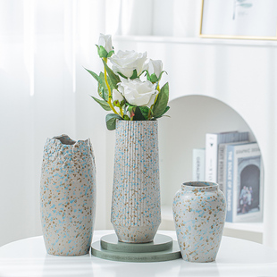 现代新中式创意陶瓷花瓶摆件客厅简约摆设书房酒柜样板间软装饰品