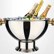 不锈钢大冰桶宴会香槟盆特大红酒冰粒桶宾至盆酒吧香槟桶冰镇器