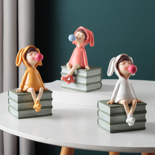 客厅书房书架书柜书桌创意儿童房摆件现代家居装饰品摆设女孩礼物