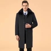 冬季卸羊绒大衣中年男士可拆内胆加绒老加厚中长款羊毛外套