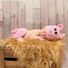 婴儿摄影服装小猪卡通，造型毛线针织满月百天宝宝拍照服饰