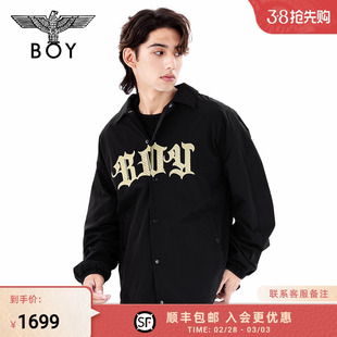 金翎舞曲BOYLONDON秋冬男女同款老鹰翅膀刺绣休闲外套N23003