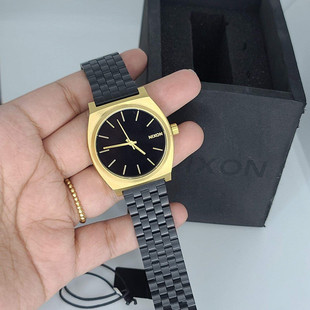 nixon尼克松男女手表，时尚方形简约黑金，钢带中性石英腕表