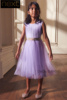 英国Next女童可亲子淡紫色连衣裙礼服纱裙宴会短袖675-422