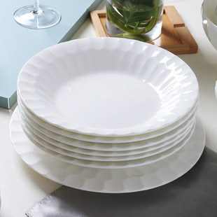 景德镇家用纯白盘子菜盘家用个性创意陶瓷牛排盘西餐碟子日式简约