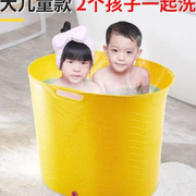 大号儿童可坐浴桶塑料洗澡桶泡澡桶软胶宝宝浴盆洗澡盆沐浴桶加高