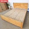 纯柏木全实木床硬板床，古典新中式本色双人床，简约民宿成原木超大床