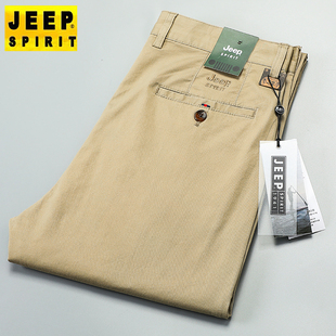 jeep吉普休闲裤男夏季薄款纯棉宽松大码中年工装，多袋加肥加大长裤