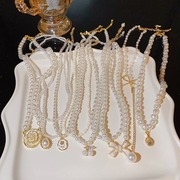 法式赫本风复古倪妮同款珍珠项链，女轻奢高级感锁骨链小众气质颈链
