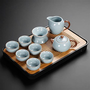 樊先森茶杯陶瓷一套高端汝窑茶具套装，家用茶盘中式办公室功夫茶