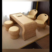 中式茶桌小茶几榻榻米，简约窗台阳台楠竹茶桌，矮桌地毯小型桌子藤编