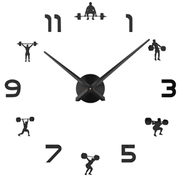 大型diy挂钟举重健身室，装饰巨人举重钟表来图定制贝壳座钟
