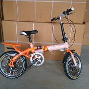 16寸折叠变速自行车成人减震一体I轮小孩学生折叠单车双碟刹