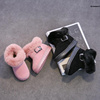 女。童鞋子面包鞋粉色洋气，毛毛雪地靴，高帮女款冬季儿童加绒加厚短