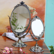 欧式复古意式台式合金双面镜子化妆镜桌面网红轻奢镜子卧室梳妆镜