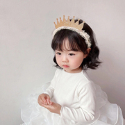 女宝宝小女孩儿童女童生日头饰发卡公主可爱王冠蕾丝网纱发箍