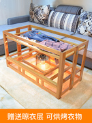 烤火桌子家用长方形折叠冬季楠竹烤火架取暖桌实木1.2米餐桌1.5米